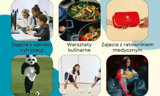 Plakat informujący o klubie młodzieżowym.