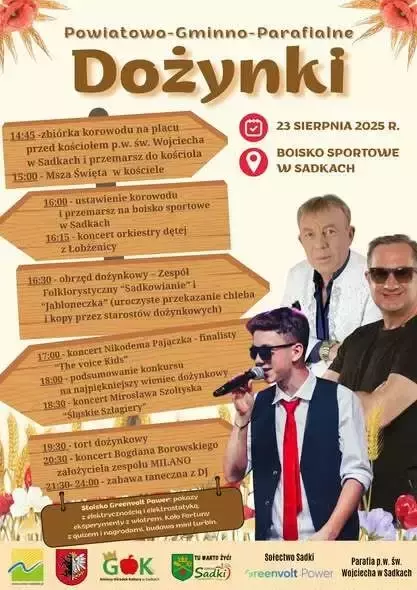 Zdjęcie do Dożynki powiatowo-gminno-parafialne Sadki 2025